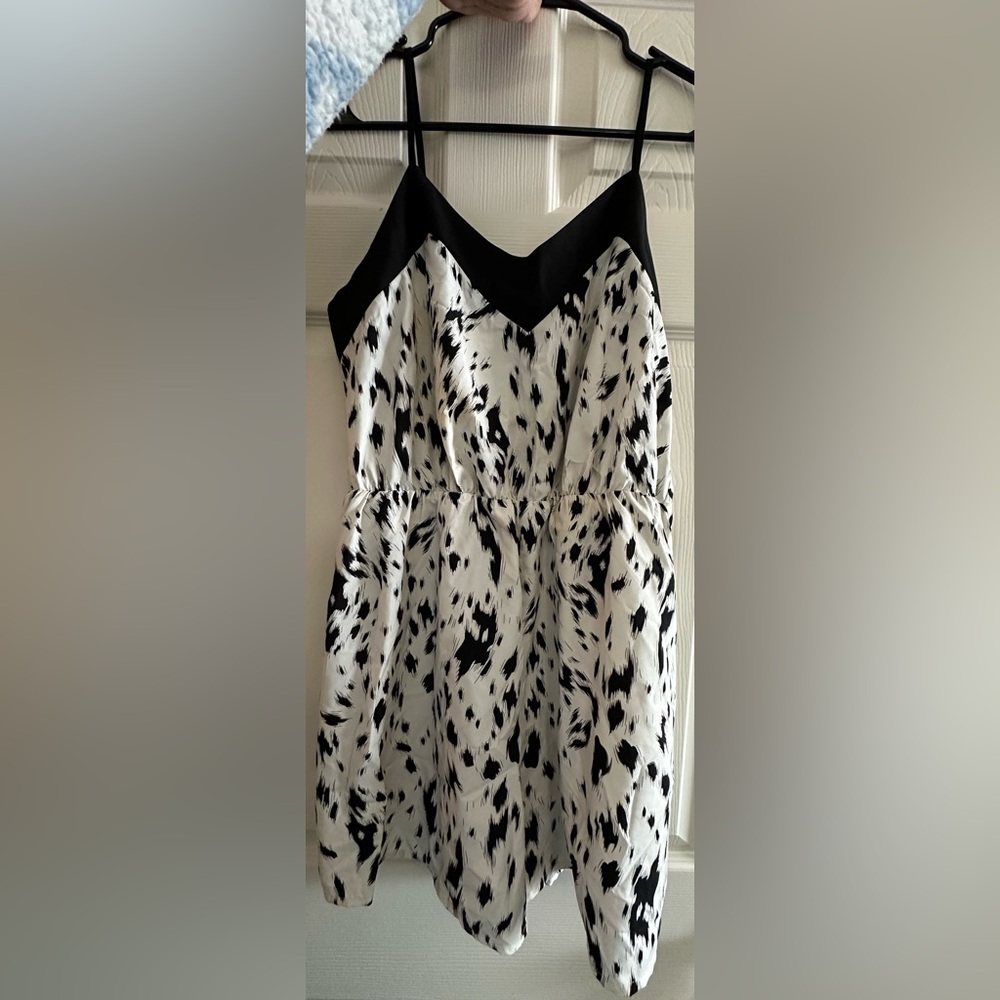 SHEIN Curve Romper - Black and White - 0XL